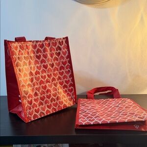 Set of (2) Heart Reusable Bags